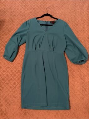 Donna Morgan Teal V-Neck Sheath Dress